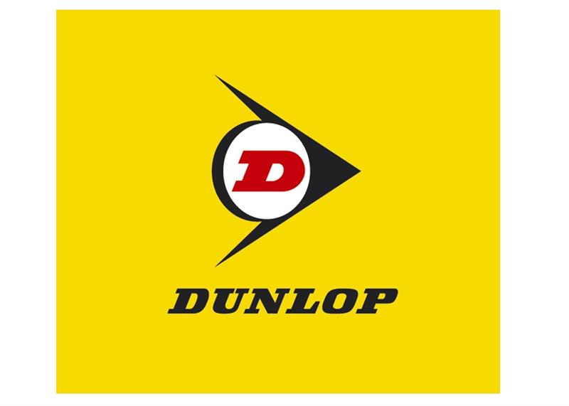 Dunlop logo in white box